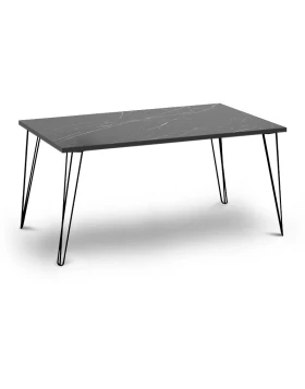 Fiona Megapap metallic - melamine coffee table in black marble effect color 90x55x43cm.