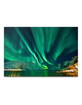 Aurora Borealis Megapap painting on canvas digital printing 100x70x3cm.