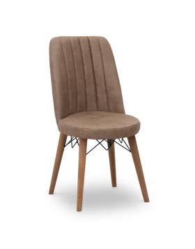 Alegra Megapap dining chair fabric color brown - walnut legs 46x44x91cm.