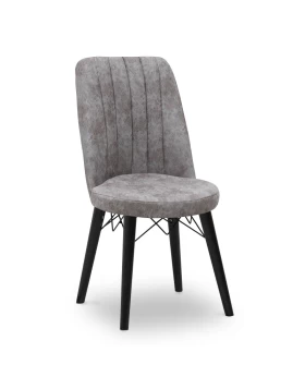 Alegra Megapap dining chair fabric color grey - black legs 46x44x91cm.