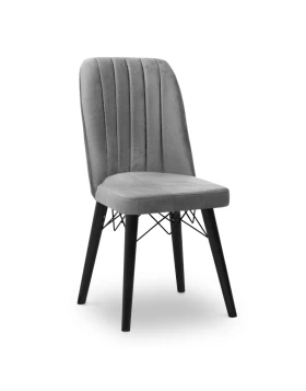 Carla Megapap dining chair velvet color grey - black legs 45x46x90cm.