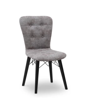 Palmira Megapap dining chair fabric color grey - black legs 47x44x88cm.