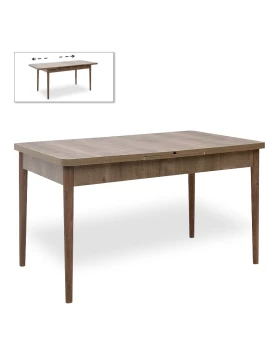 Bruno Megapap MDF/wood expanding table in light walnut color 130/168x80x77cm.