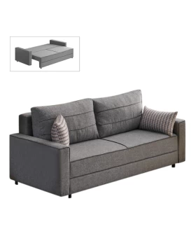 Ece Megapap fabric sofa three - seater in grey color 215x90x88cm.