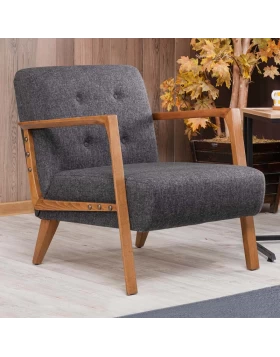 Kemer Megapap fabric armchair in anthracite color 67x76x78cm.