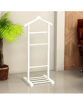 Abito Megapap wooden floor hanger in white color 46x33x120cm.