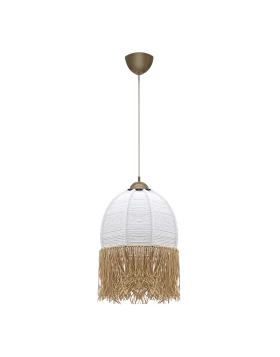 Matera Megapap E27 rope ceiling light in white color 30x30x85cm.