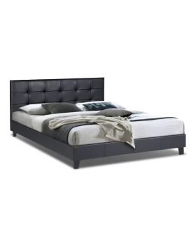 Sissy Megapap PU leather bed in black color 160x200cm.