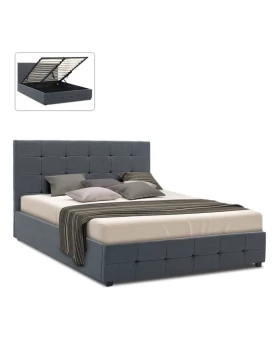 Iro Megapap fabric bed with storage space in anthracite color 160x200cm.