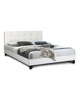 Sissy Megapap PU leather bed in white color 160x200cm.