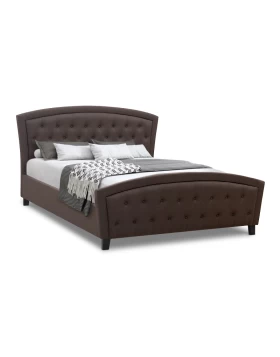 Alexia Megapap fabric bed in dark brown color 160x200cm.