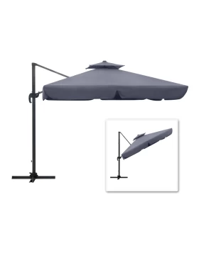 Pearl Megapap professional hanging umbrella aluminium frame fabric in anthracite color 3x3m