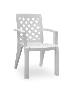 Kira Megapap polypropylene armchair in white color 58x52x87cm.