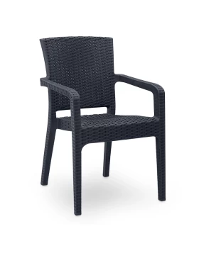 Clio Megapap recycled polypropylene armchair in anthracite color 57x55x86cm.