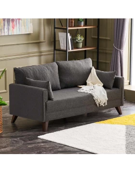 Bella Megapap fabric sofa two - seater in anthracite color 177x81x85cm.