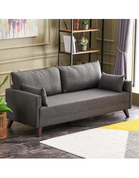 Bella Megapap fabric sofa three - seater in anthracite color 208x81x85cm.