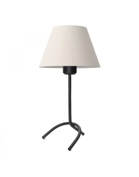 Dario Megapap E27 fabric/metal table light in cream - black color Φ22x33cm.