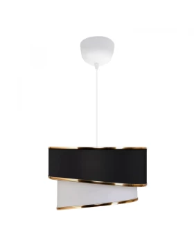 Fanny Megapap E27 fabric ceiling lamp in black - white color Φ30x70cm