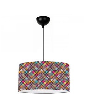 Alamea Megapap E27 fabric ceiling lamp multicolor victorian pattern Φ38x70cm.