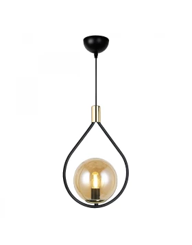 Lewis Megapap E27 metallic ceiling lamp in black - gold color 14x26x70cm.