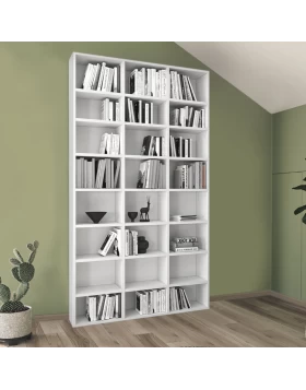 Fyodor Megapap melamine bookcase in white color 102x16x178cm.