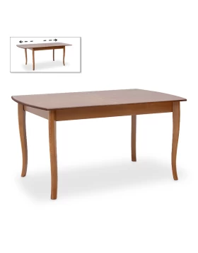 Belfast Megapap table solid wood expandable in walnut color 150/200x89x78cm.