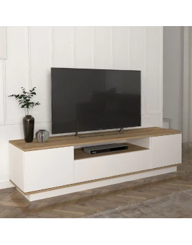 Fedya Megapap melamine tv stand in white color 180x45x44,6cm.