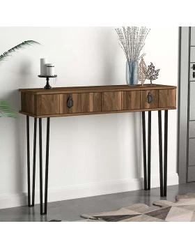 Helsinki Megapap melamine console in walnut color 120x35,5x90cm.