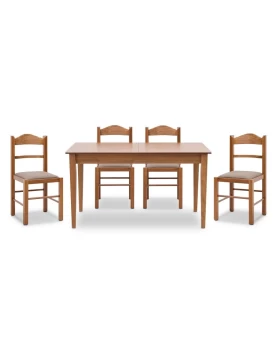 Dining set Adare-Virginia Megapap 5 pcs solid wood - MDF extendable table 140/180x78x77cm.