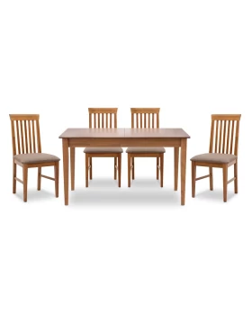 Dining set Adare-Francis Megapap 5 pcs solid wood - MDF extendable table 140/180x78x77cm.