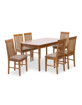 Dining set Belfast Megapap 7 pcs solid wood - MDF extendable table 150/200x89x78cm.