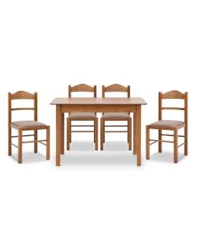 Dining set Bergen-Virginia Megapap 5 pcs solid wood - MDF extendable table 120/150x68x77cm.