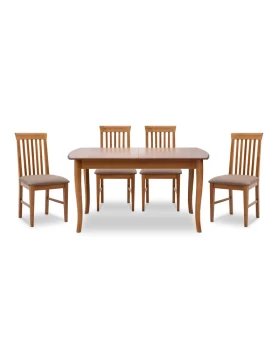 Dining set Belfast Megapap 5 pcs solid wood - MDF extendable table 150/200x89x78cm.