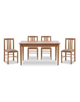 Dining set Adare Megapap 5 pcs solid wood - MDF extendable table 140/180x78x77cm.