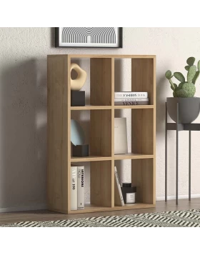 Βιβλιοθήκη Cube Megapap από μελαμίνη χρώμα oak 73,5x34x109εκ.