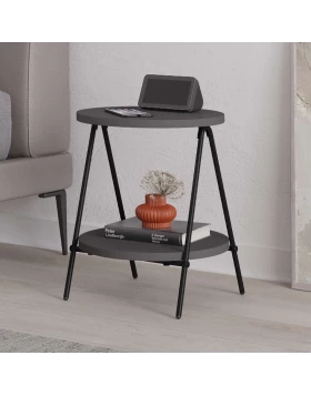 Side table Essel Megapap melamine anthracite color 35x35x42cm.