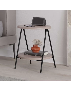 Side table Essel Megapap melamine light mocha color 35x35x42cm.