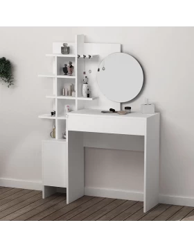 Mup Megapap melamine dressing table in white color 105x35x151cm.