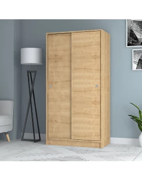 Misra Megapap two-doors sliding melamine wardrobe oak color 94x52x182cm.