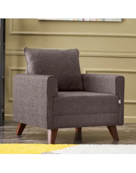 Bella Megapap fabric armchair in brown color 82x81x85cm.