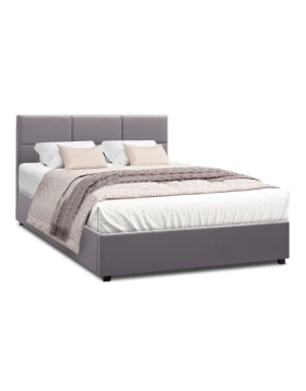 Kingston Megapap velvet bed in grey color 150x200cm.