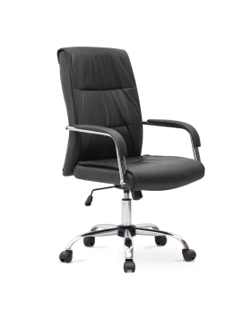 Matteo Megapap office chair PU leather in black color 60x66x105/115cm.