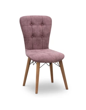 Palmira Megapap dining chair fabric color rotten apple - walnut legs 47x44x88cm.