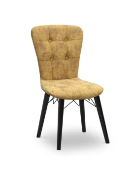 Palmira Megapap dining chair fabric color mustard - black legs 47x44x88cm.