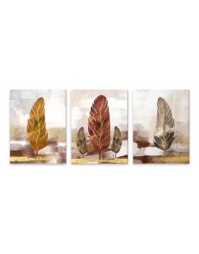 Autumn Leaves Megapap 3 pieces painting on canvas digital printing 126x55x3cm.