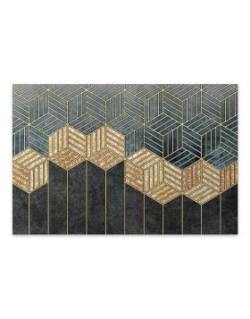 Golden Cubes Megapap painting on canvas digital printing 100x70x3cm.