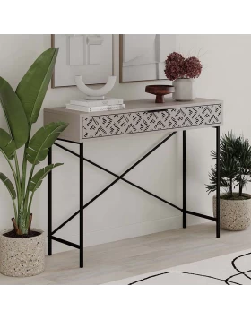 Heaton Megapap metal-melamine console in light mocha color 110x35,6x90cm.