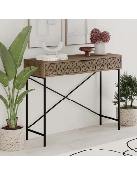 Heaton Megapap metal-melamine console in brown color 110x35,6x90cm.