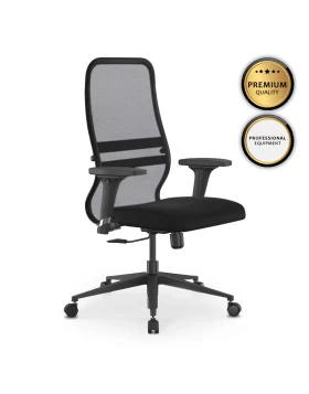 Office chair B2-8D Megapap ergonomic with double fabric Mesh color black 68x70x103,5/117,5cm.