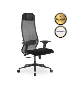 Office chair B1-111D Megapap ergonomic with double fabric Mesh color black 65x70x118/132cm.